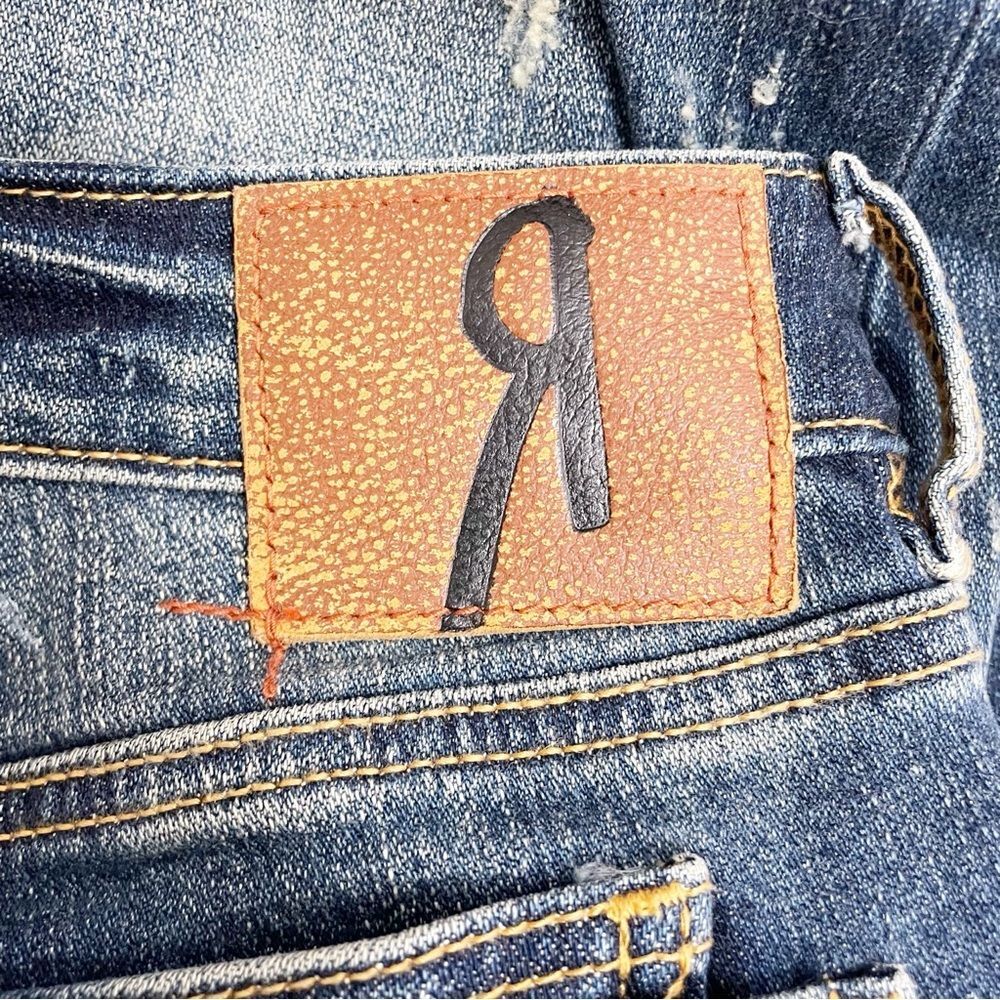 NWT Remix by Rock Revival Straight Leg Jeans in Destroyed Blue Wash Size 24 NEW - Picture 8 of 13